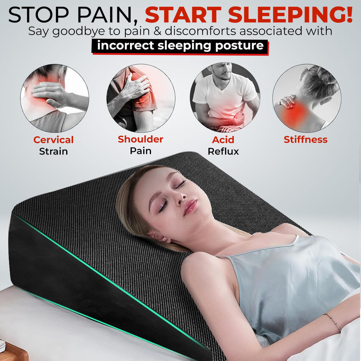 Trajectory Multi-Purpose Wedge Pillow with AdvancedX Orthopedic Memory Foam