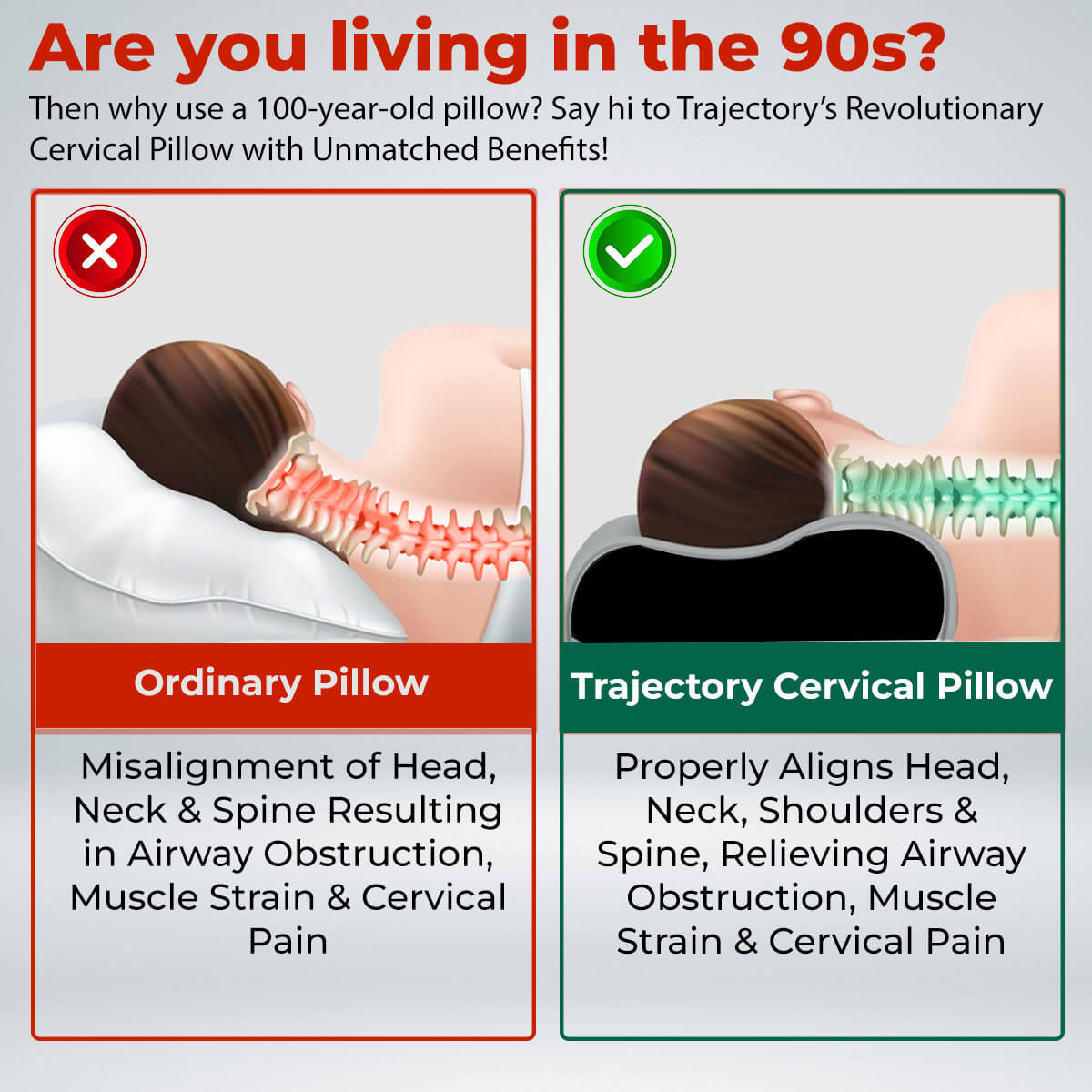 Trajectory Ultimate Bed Pillow with AdvancedX Orthopedic Memory Foam