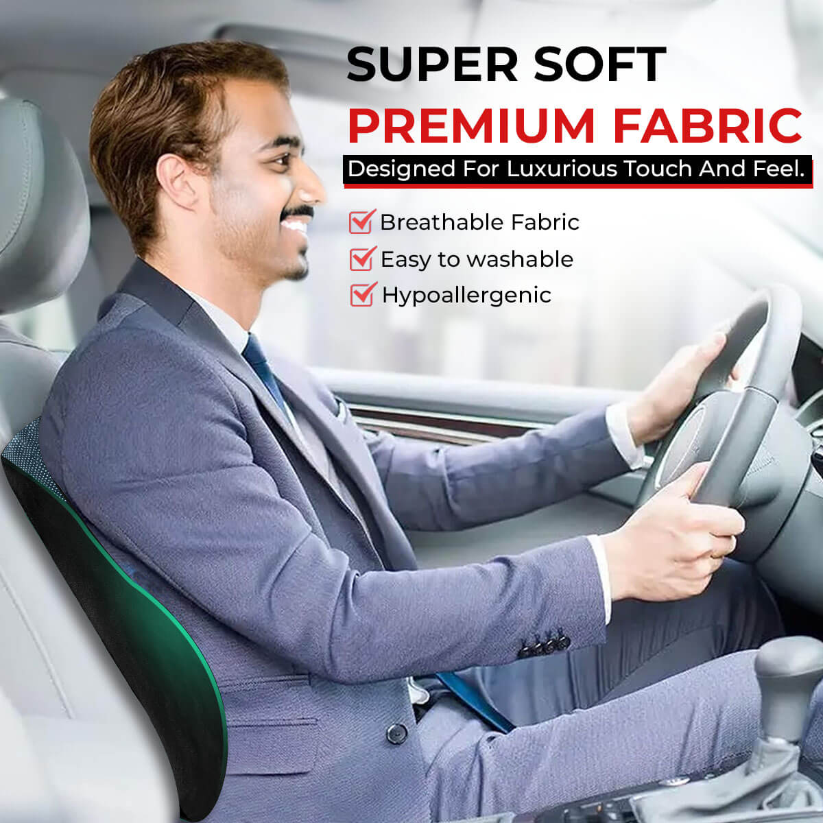 Trajectory Ultimate Car Backrest Pillow with AdvancedX Orthopedic Memory Foam