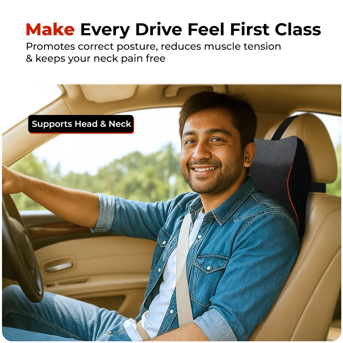 Trajectory Ultimate Car Neck Rest Pillow with AdvancedX Memory Foam Trajectory