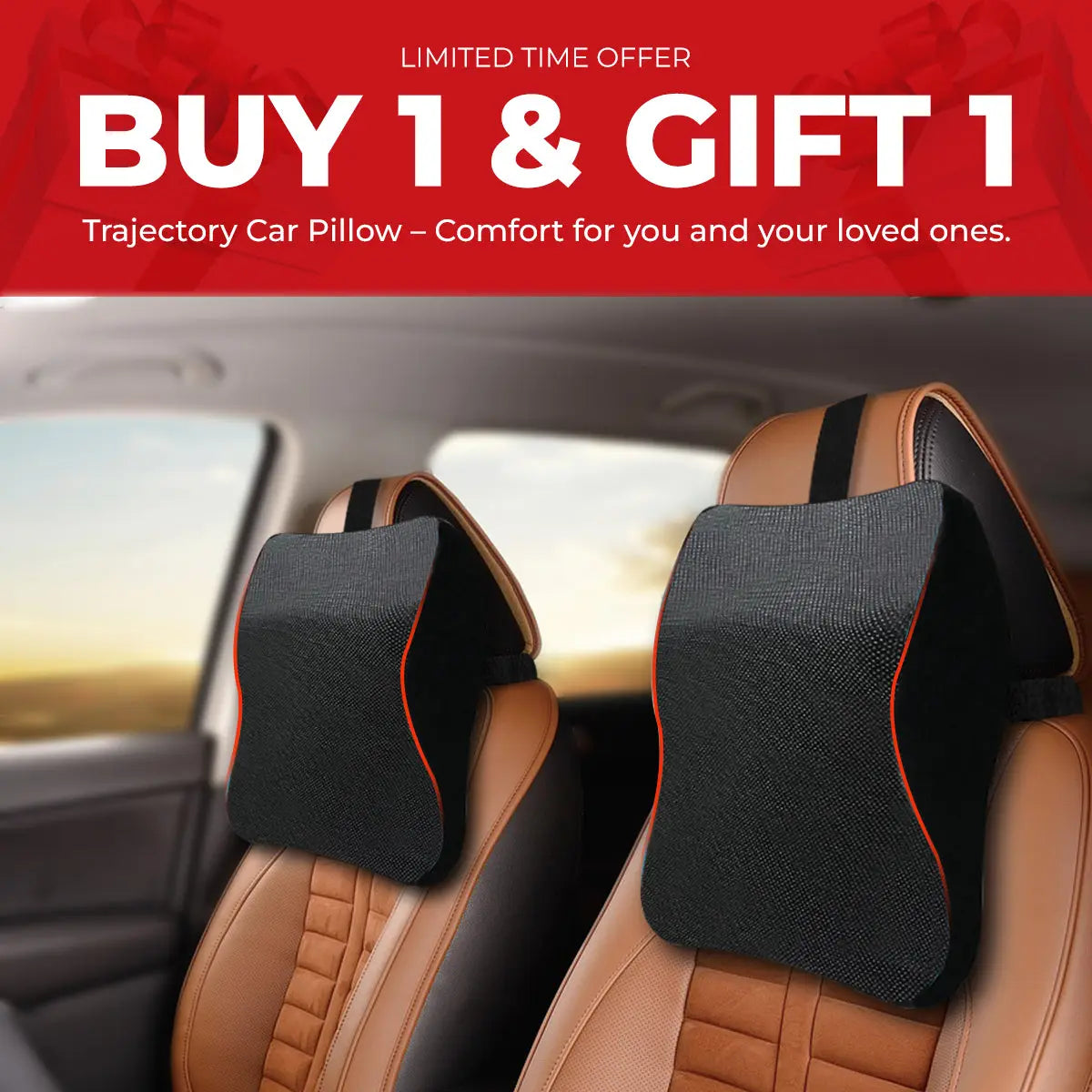 Trajectory Ultimate Car Neck Rest Pillow with AdvancedX Memory Foam Trajectory