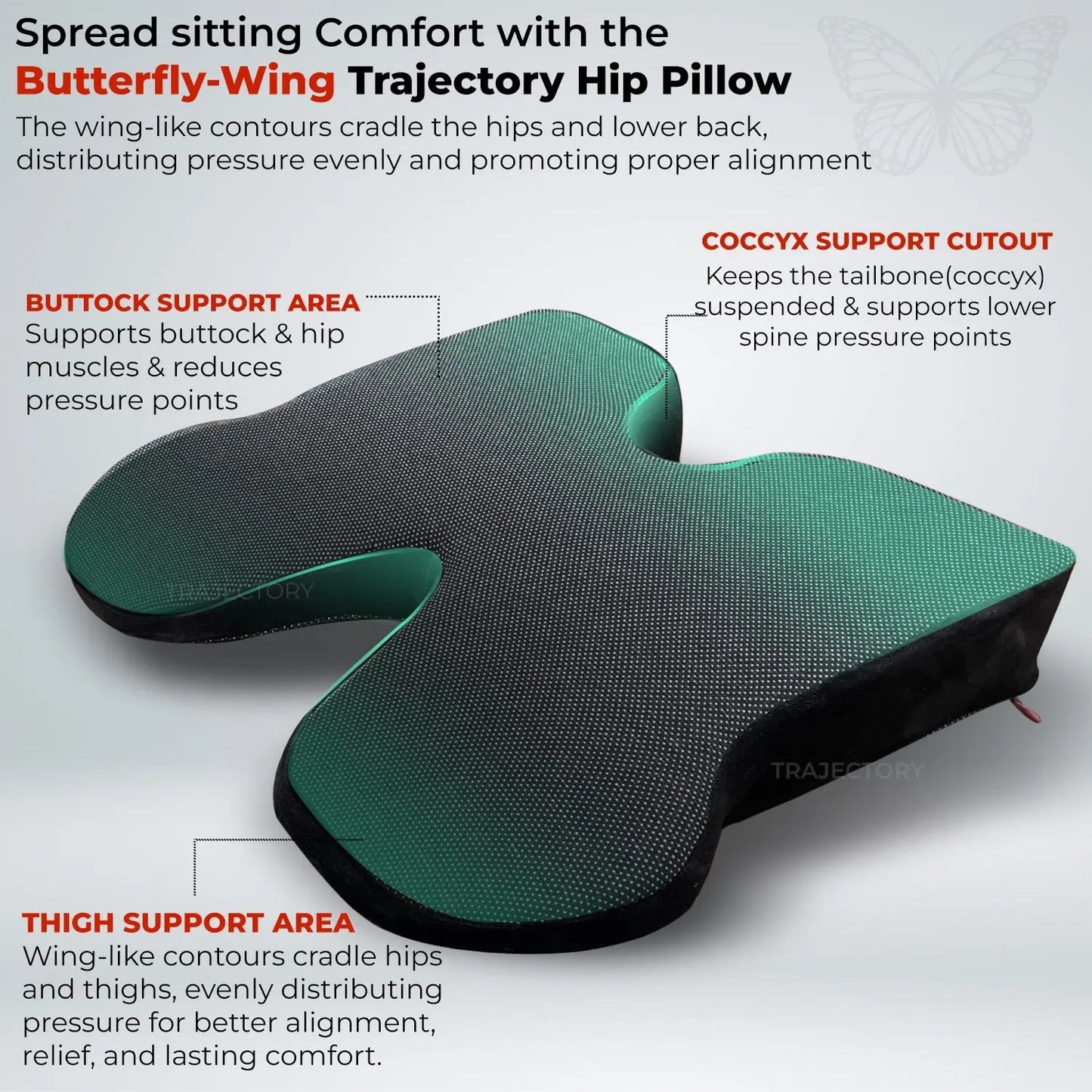 butterfly wing trajectory hip pillow