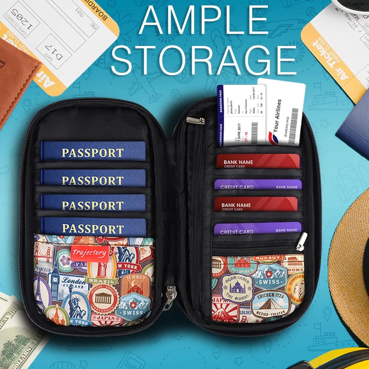 Trajectory Ultimate Travel Passport and Card Holder and Organiser Trajectory