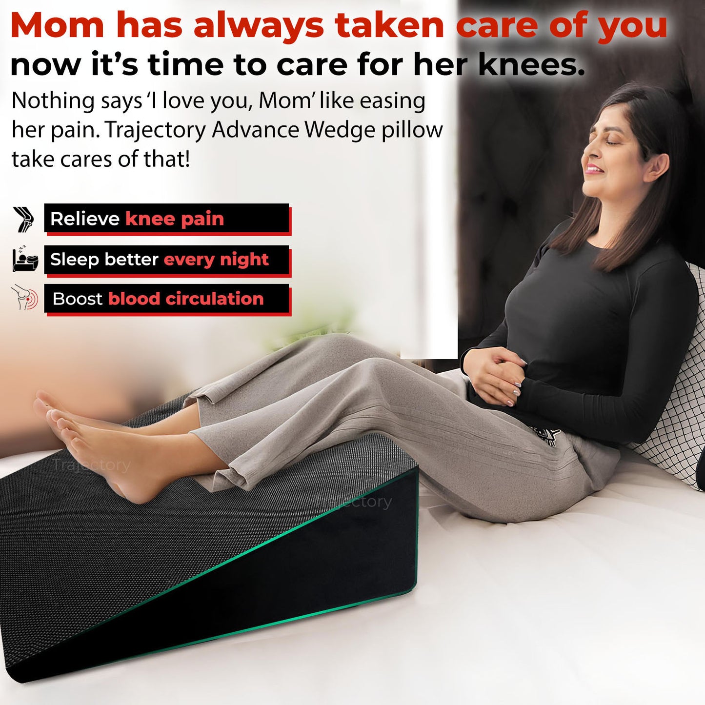 Trajectory Multi-Purpose Wedge Pillow with AdvancedX Orthopedic Memory Foam