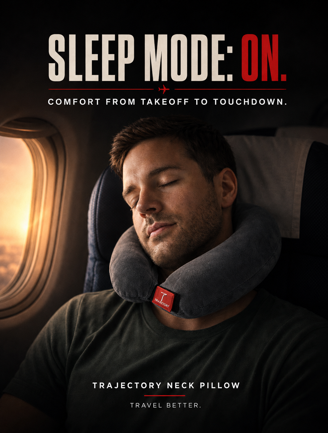 Trajectory Travel Neck Pillow with Hollow Conjugate Fiber Technology Trajectory