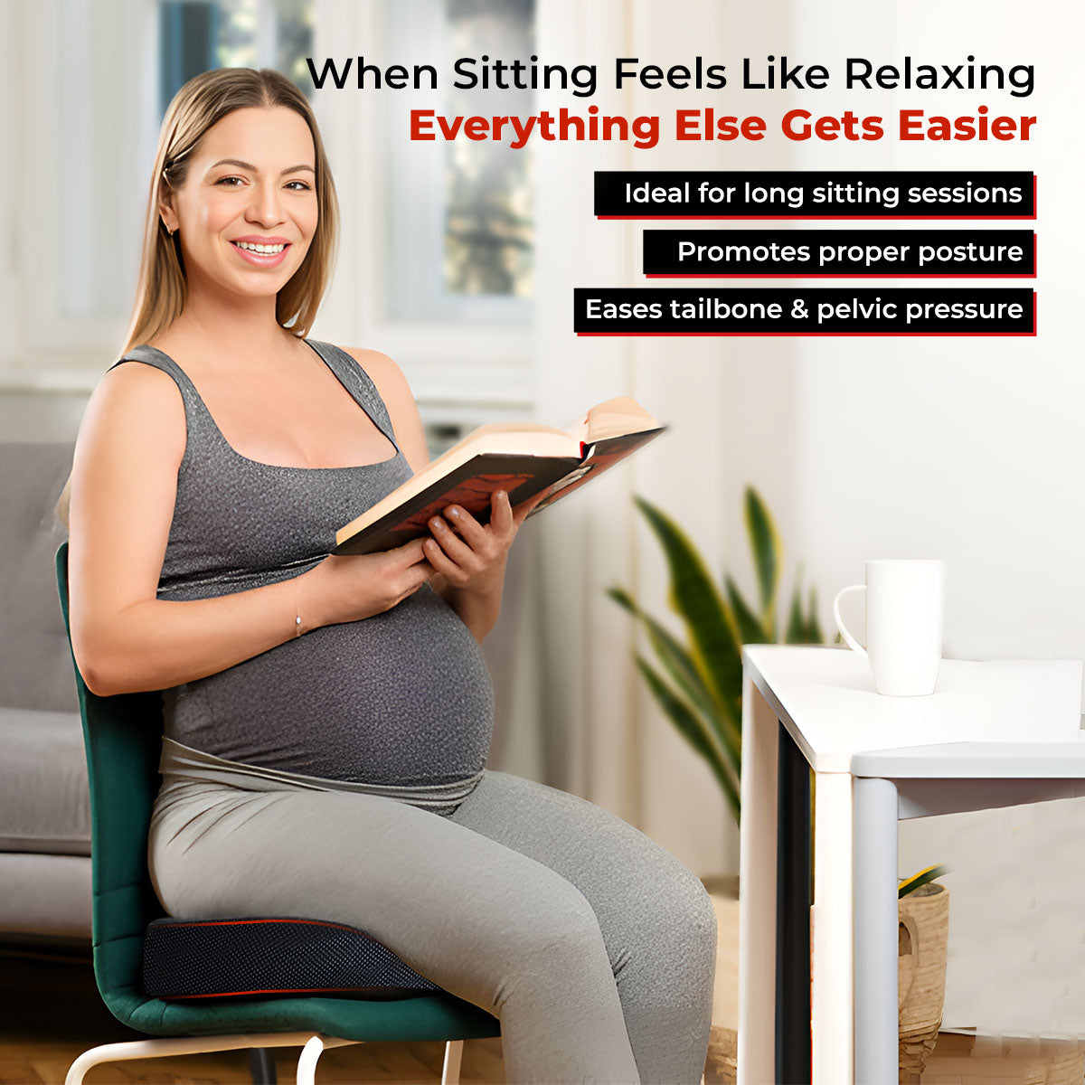 Trajectory Maternity Piles Hemorrhoids Pregnancy Pillow with AdvancedX Orthopedic Memory Foam