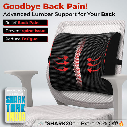 Trajectory Ultimate Office Back Pillow with AdvancedX Orthopedic Memory Foam Napolean Black