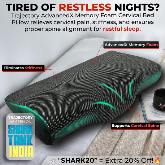 Trajectory Ultimate Bed Pillow with AdvancedX Orthopedic Memory Foam Napolean Black