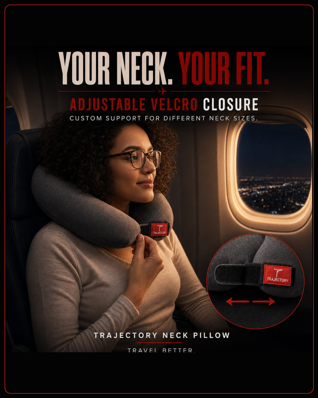 Trajectory Travel Neck Pillow with Hollow Conjugate Fiber Technology Trajectory