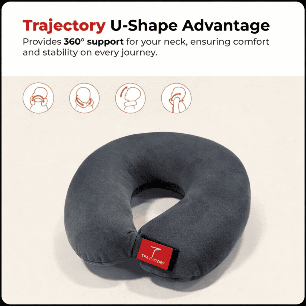 Trajectory Ultimate Travel Neck Pillow Grey Trajectory