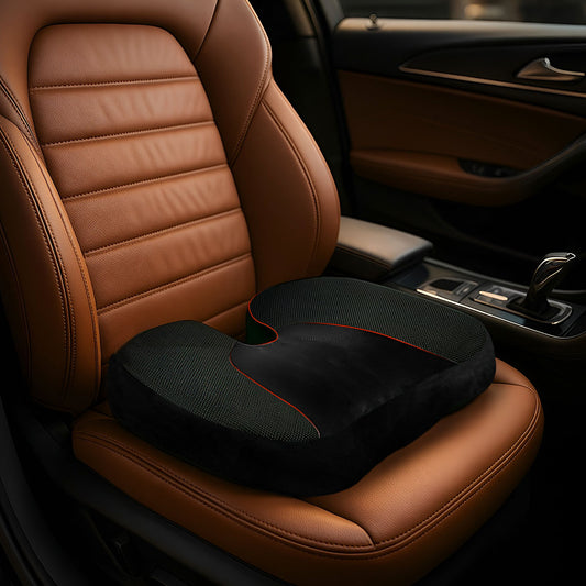 Trajectory Ultimate Car Seat Pillow with AdvancedX Orthopedic Memory Foam Napolean Black