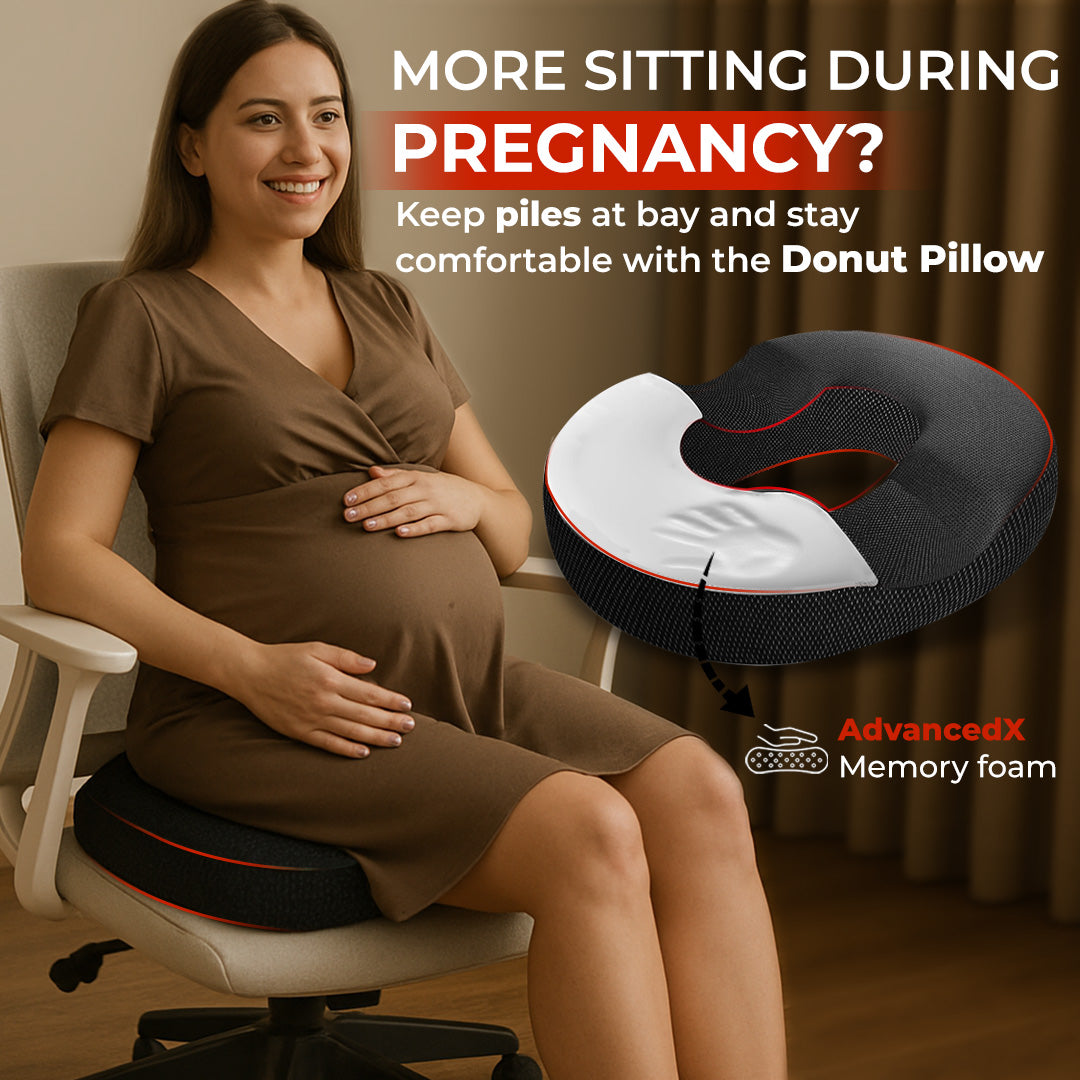 Trajectory Maternity Piles Hemorrhoids Pregnancy Pillow with AdvancedX Orthopedic Memory Foam