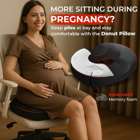 Trajectory Maternity Piles Hemorrhoids Pregnancy Pillow with AdvancedX Orthopedic Memory Foam