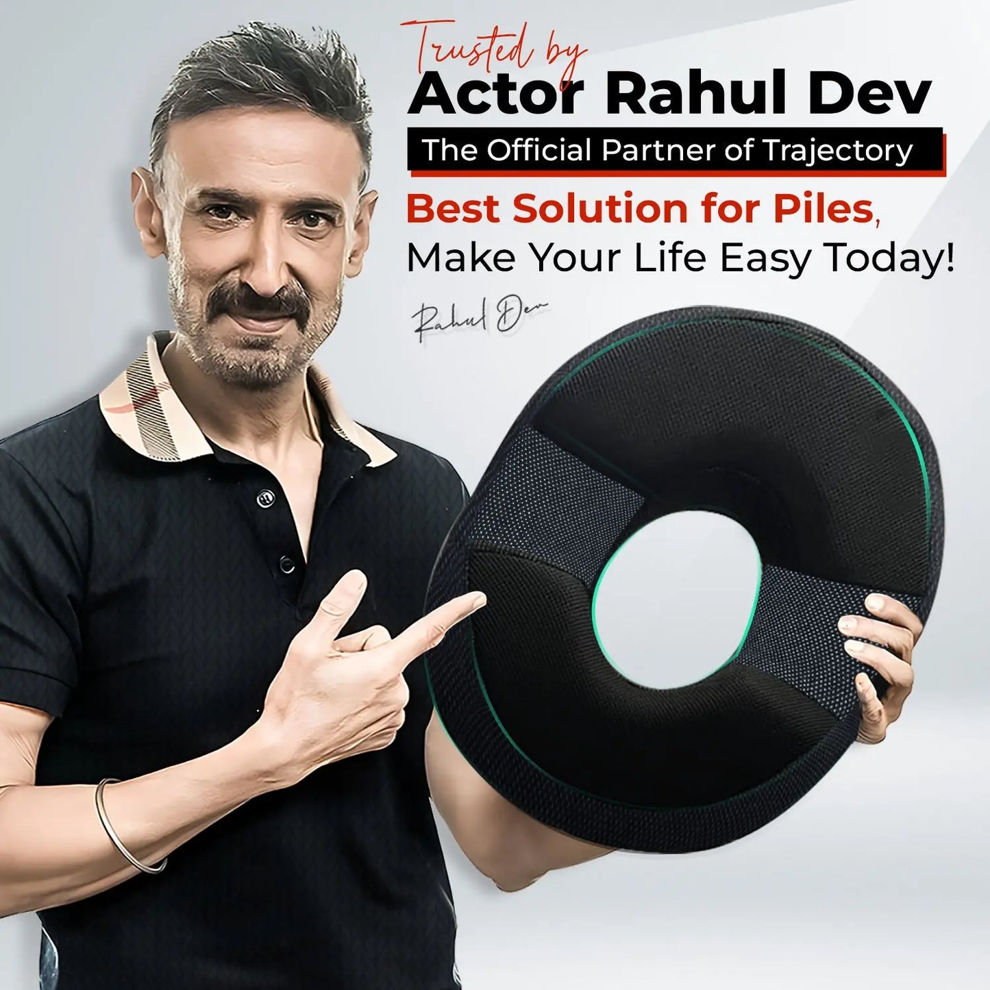 Trajectory Maternity Piles Hemorrhoids Pregnancy Pillow with AdvancedX Orthopedic Memory Foam, trusted by Rahul Dev Official partner of trajectory