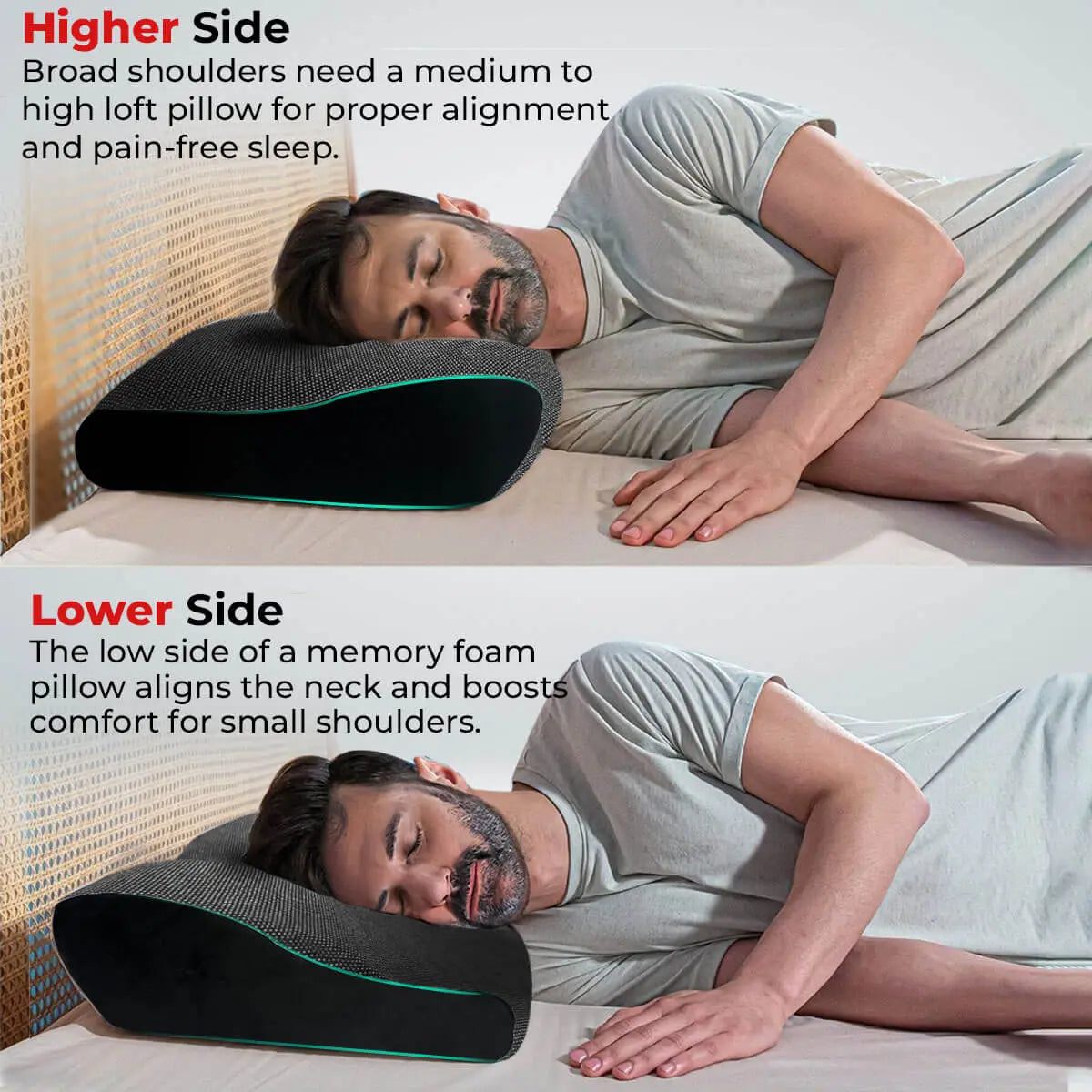 Trajectory Ultimate Bed Pillow with AdvancedX Orthopedic Memory Foam, 2 way sleeping 