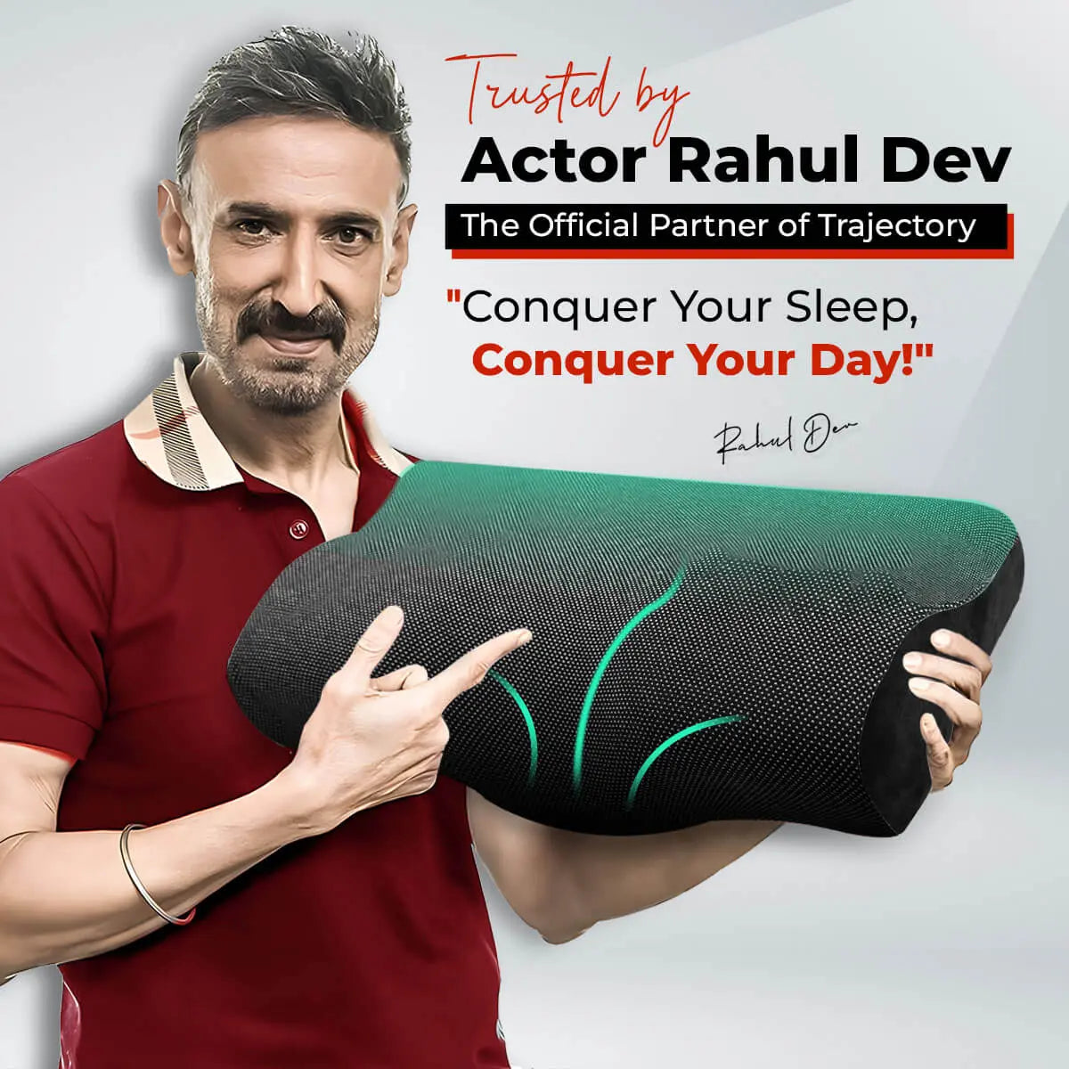 Trajectory Ultimate Bed Pillow with AdvancedX Orthopedic Memory Foam,Trusted by Rahul Dev The Officail partner of Trajectory