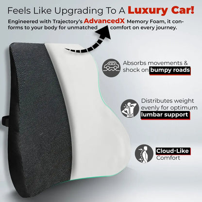 Trajectory Ultimate Car Backrest Pillow with AdvancedX Orthopedic Memory Foam, Luxury Car Product