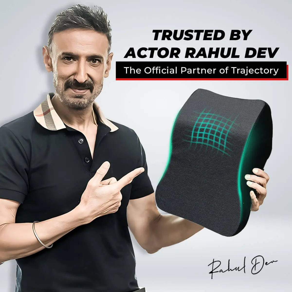 Trajectory Ultimate Car Neck Rest Pillow with AdvancedX Orthopedic Memory Foam ,Trusted By Rahul Dev Official Partner Of Trajectory