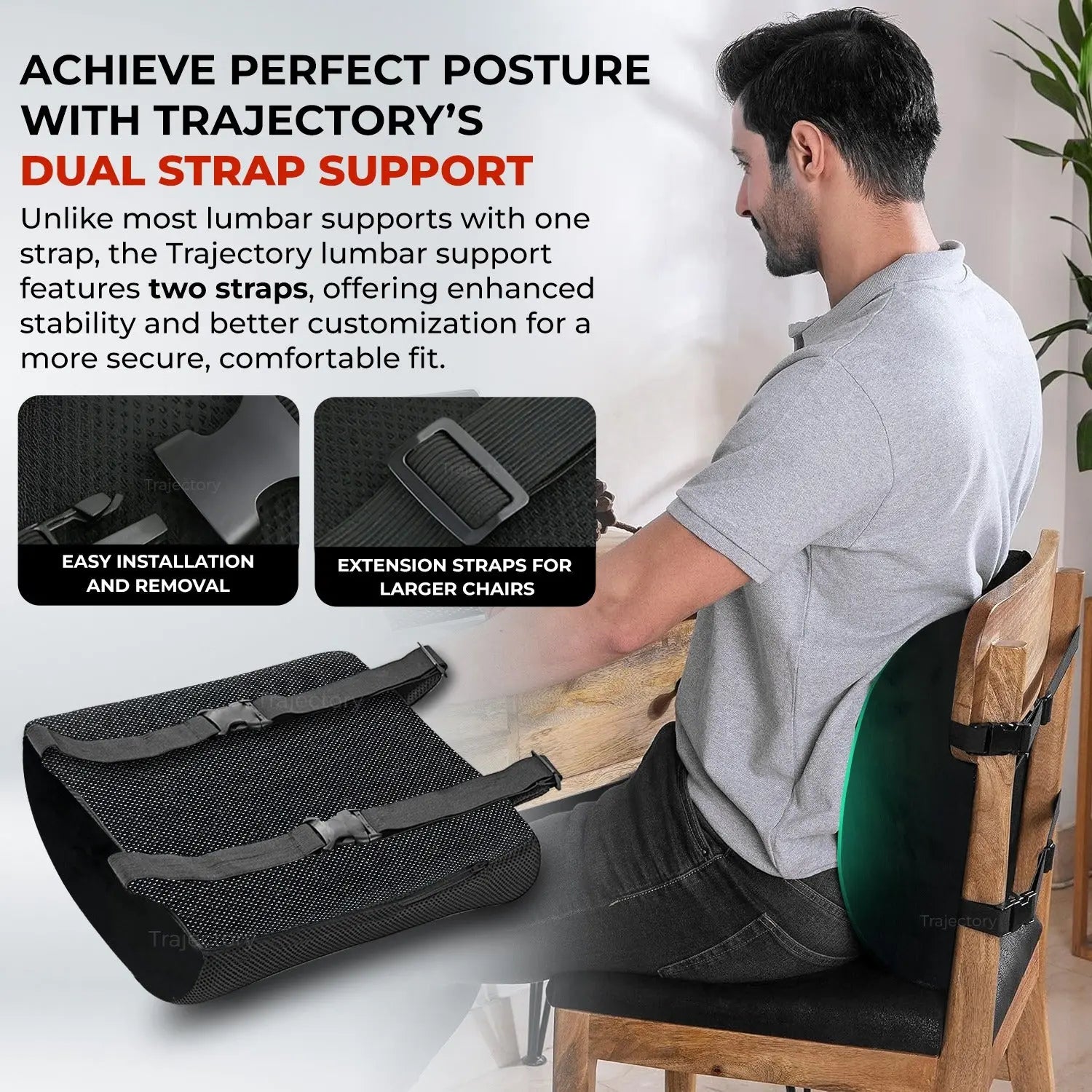 Trajectory Ultimate Office Back Pillow with AdvancedX Memory Foam