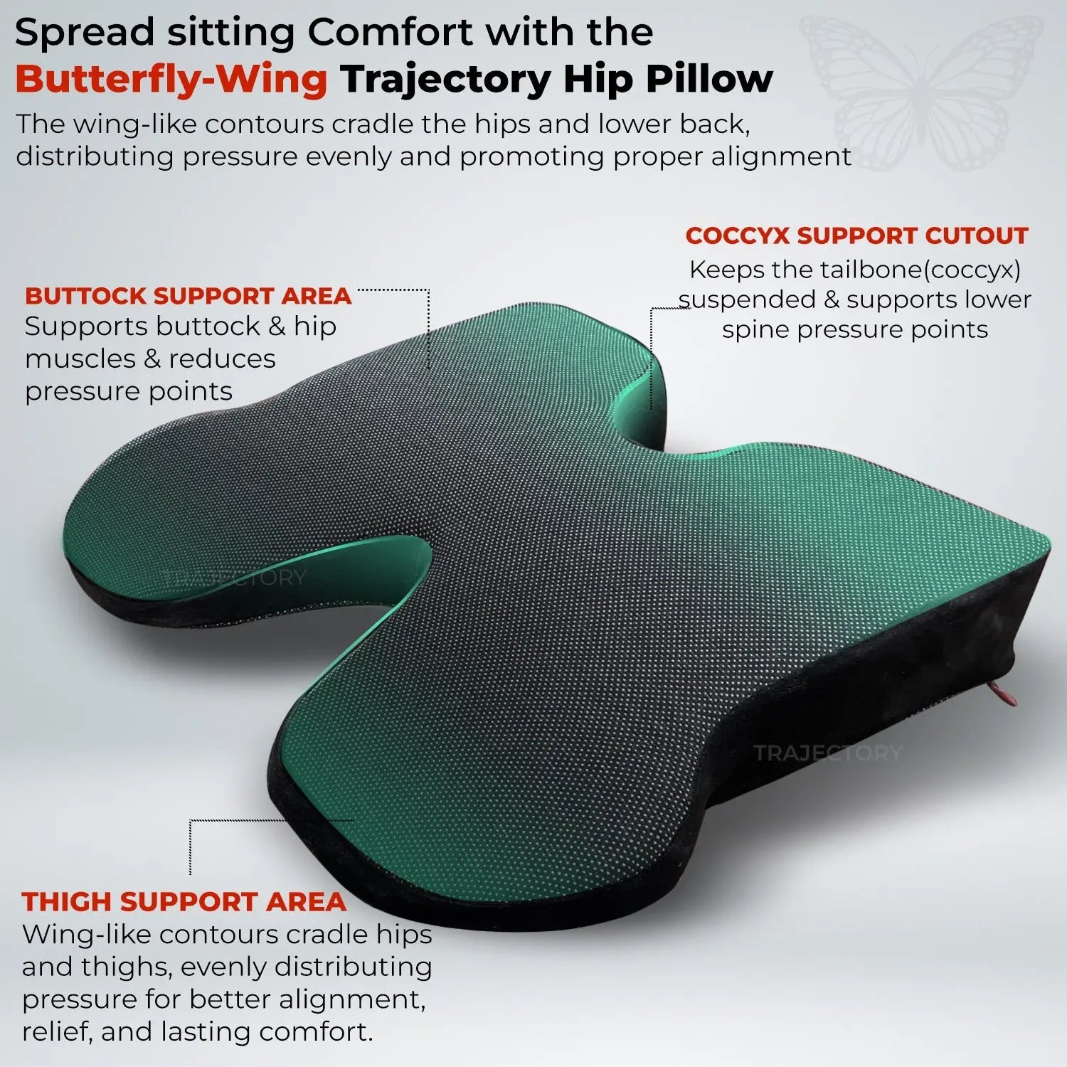 butterfly wing trajectory hip pillow