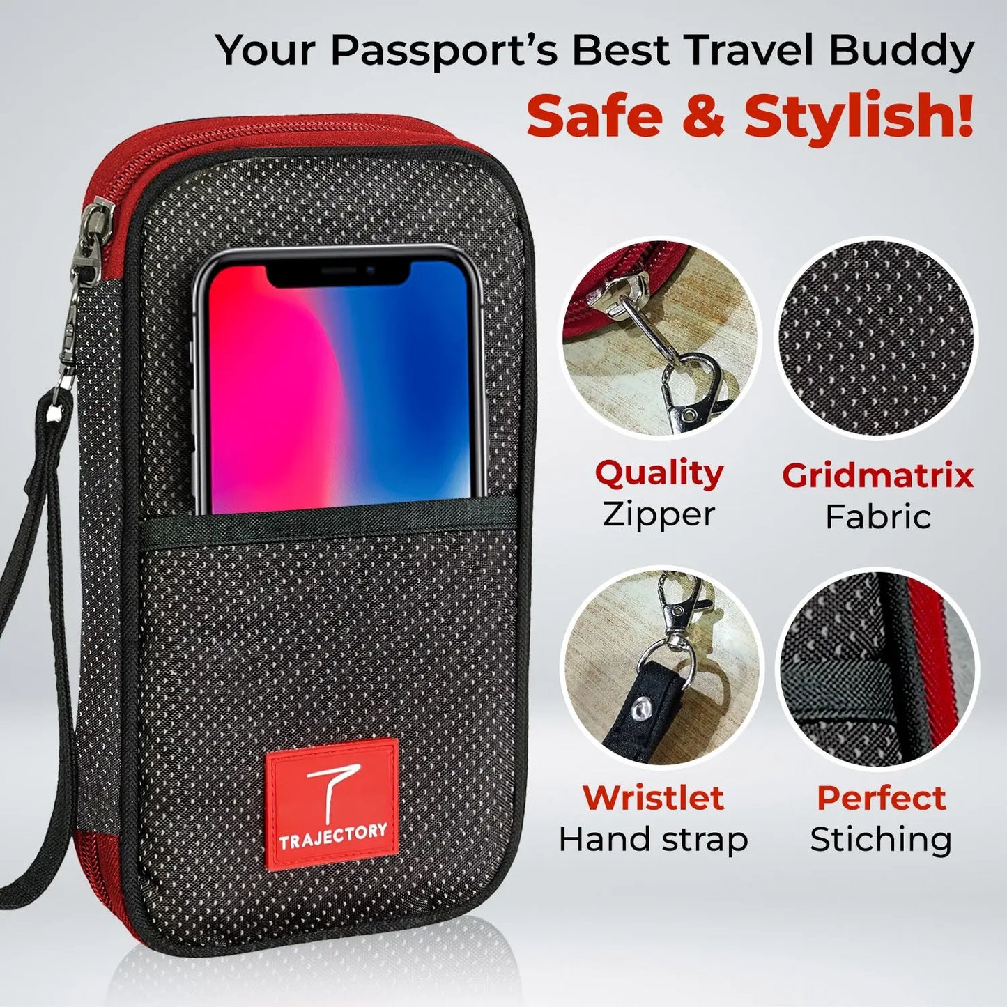 Portable & Lightweight Trajectory Ultimate Travel Passport and Card Holder and Organiser, Portable & Lightweight ,  Safe & Stylish