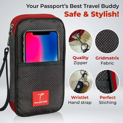 Portable & Lightweight Trajectory Ultimate Travel Passport and Card Holder and Organiser, Portable & Lightweight ,  Safe & Stylish