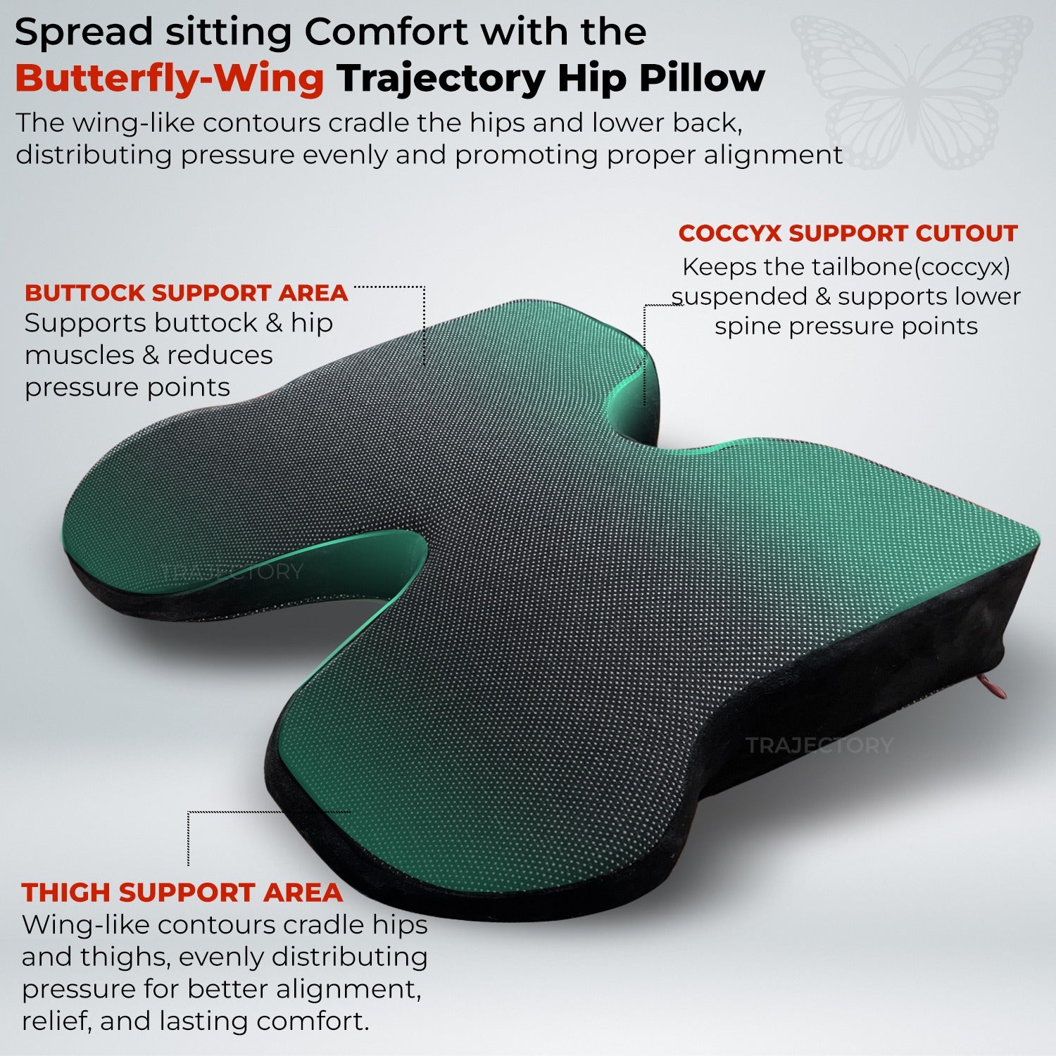 butterfly wing trajectory hip pillow