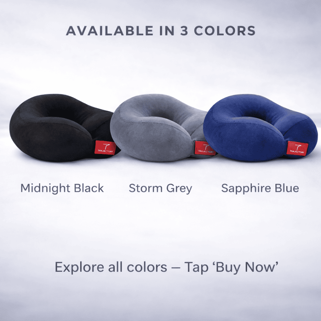 Trajectory Ergonomically Designed Travel Neck Pillow with Hollow Conjugate Fiber Technology Trajectory