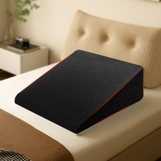 Trajectory Multi-Purpose Wedge Pillow with AdvancedX Orthopedic Memory Foam Napolean Black